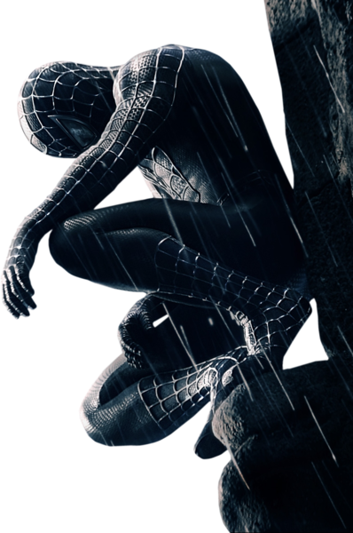 Spider-Man in his black suit