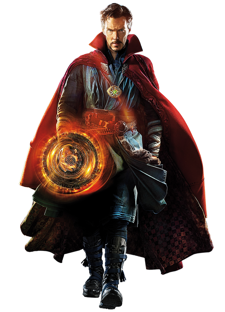 Doctor Strange walking toward viewer with magic sigil around hand