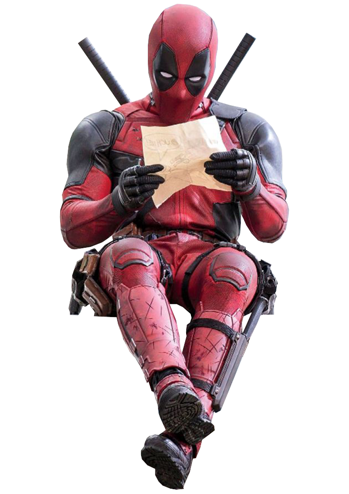 Deadpool sitting on ledge